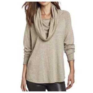 Joie Women's Wesley Cashmere Wool Blend Cowl Neck Sweater Heather Beige Size S